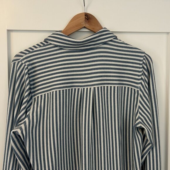 Faherty Legend™ Sweater Shirt in Navy Blazer Stripe, Size Medium - Picture 8 of 9